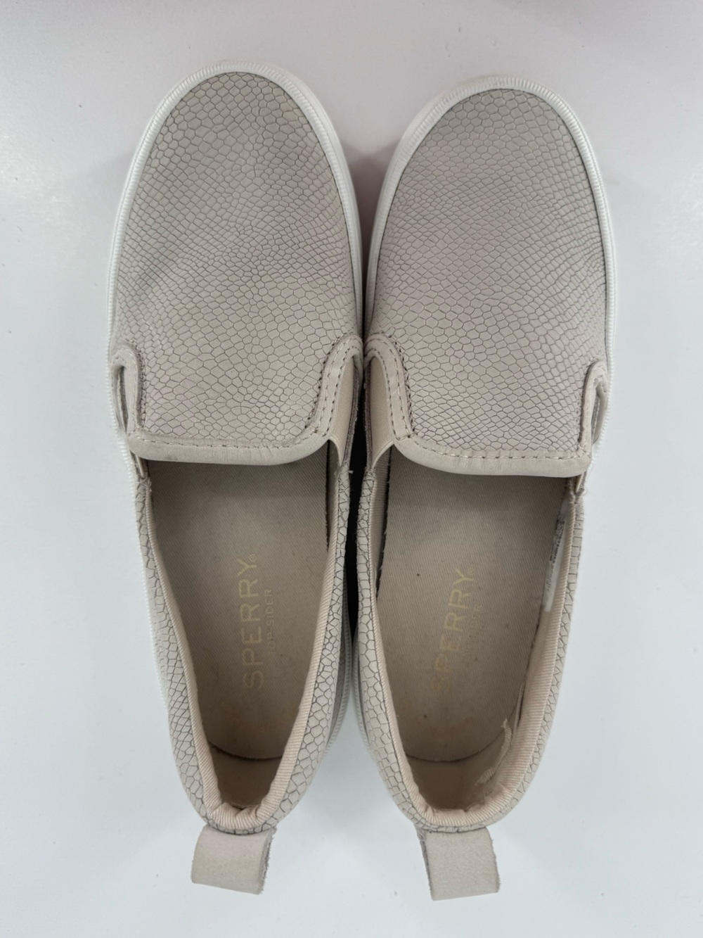 Sperry Women’s Tan Textured Slip-On Moccasins